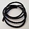 1 m&egrave;tre Cordon rond cuir tress&eacute; Noir 5 mm