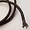 1 m&egrave;tre Cordon rond cuir tress&eacute; Marron 5 mm