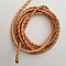 1 m&egrave;tre Cordon rond cuir tress&eacute; Cognac 5 mm