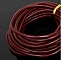 1 m&egrave;tre Cordon rond cuir lisse Bordeaux 3 mm