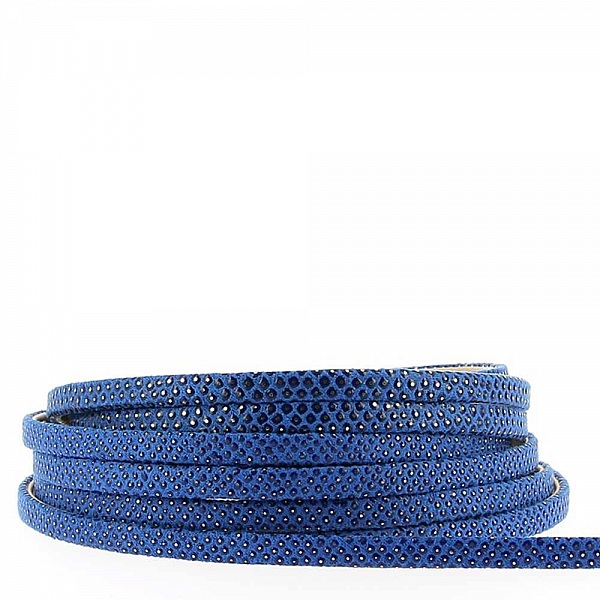 1 m&egrave;tre Lani&egrave;re l&eacute;zard Bleu Royal/Or 05 mm