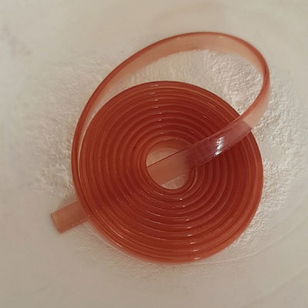 1 m&egrave;tre cordon Pvc Plat 5.8 x 1.9 mm Vieux Rose Translucide