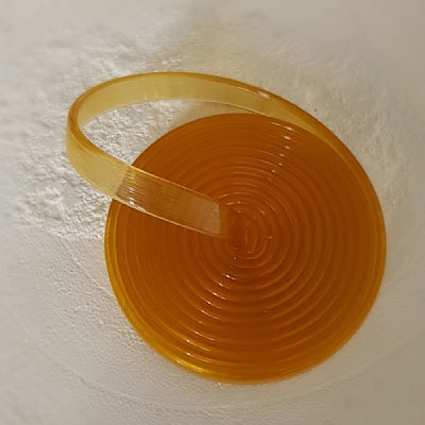 1 m&egrave;tre cordon Pvc Plat 5.8 x 1.9 mm Jaune Fonc&eacute; Translucide