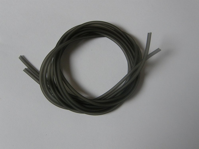1 m&egrave;tre cordon Pvc Creux 3 mm Gris Fum&eacute;