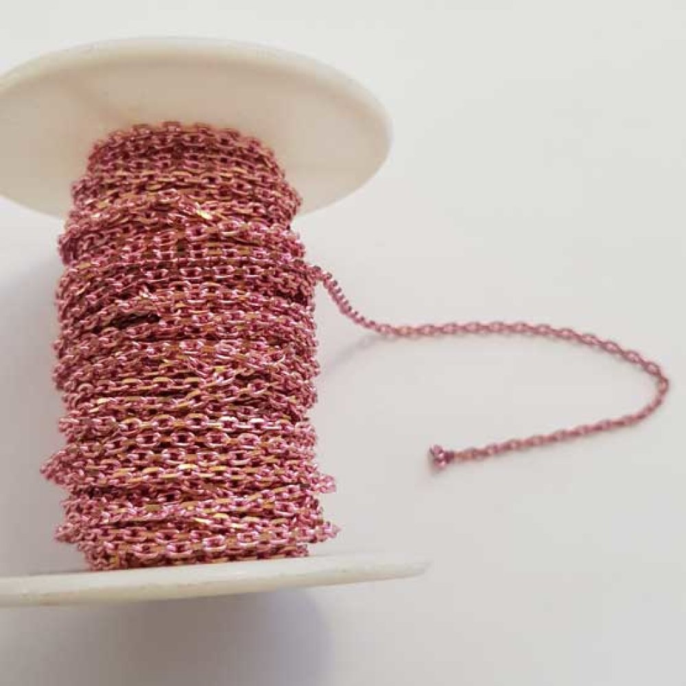 1 m&egrave;tre de chaine plate Rose Dor&eacute; N&deg;07 03 x 01mm