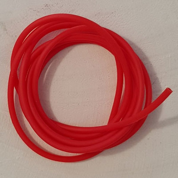 1 m&egrave;tre de cordon pvc creux de 2 mm Rouge.
