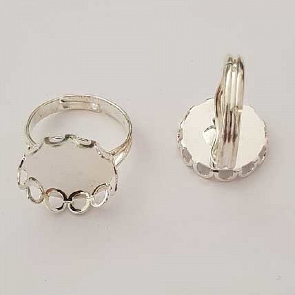 1 support bague cabochon de 15 mm Argent N&deg;21