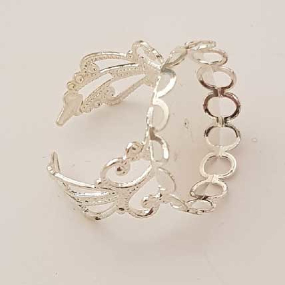 1 support bague cabochon de 20 mm Argent N&deg;22