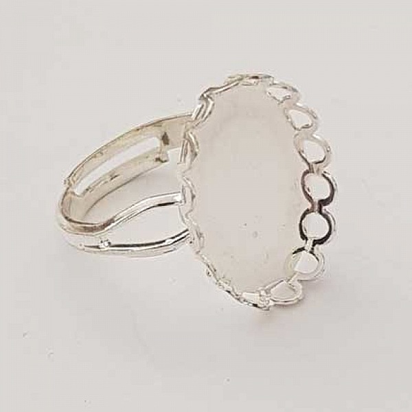 1 support bague cabochon de 20 mm Argent N&deg;21