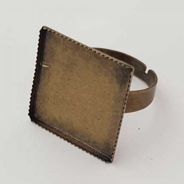1 support bague carr&eacute; de 20 mm Bronze N&deg;03