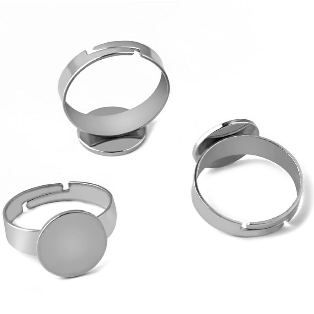 1 support bague plateau rond de 12 mm Argent N&deg;09