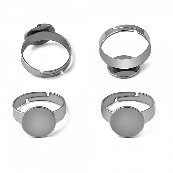1 support bague plateau rond de 12 mm Argent N&deg;09