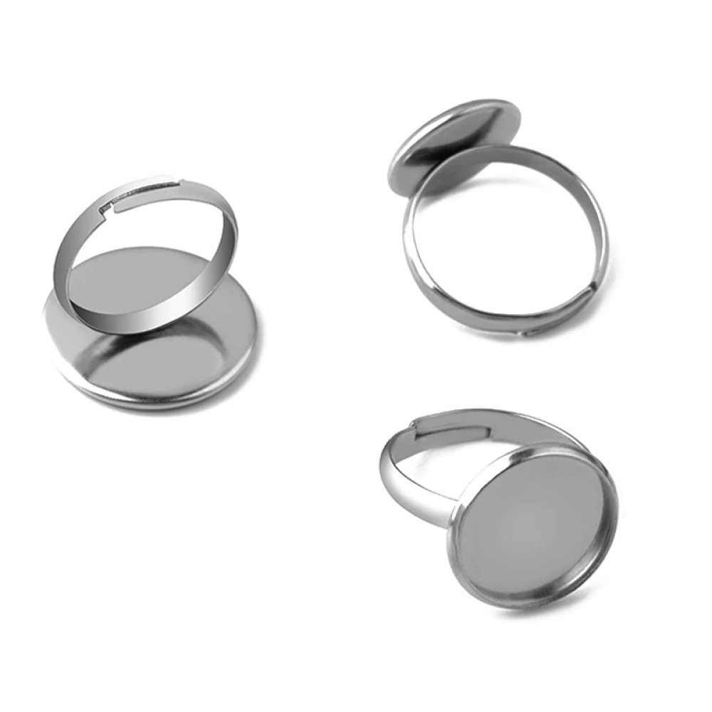 1 support bague plateau de 10 mm Argent Vieilli N&deg;10