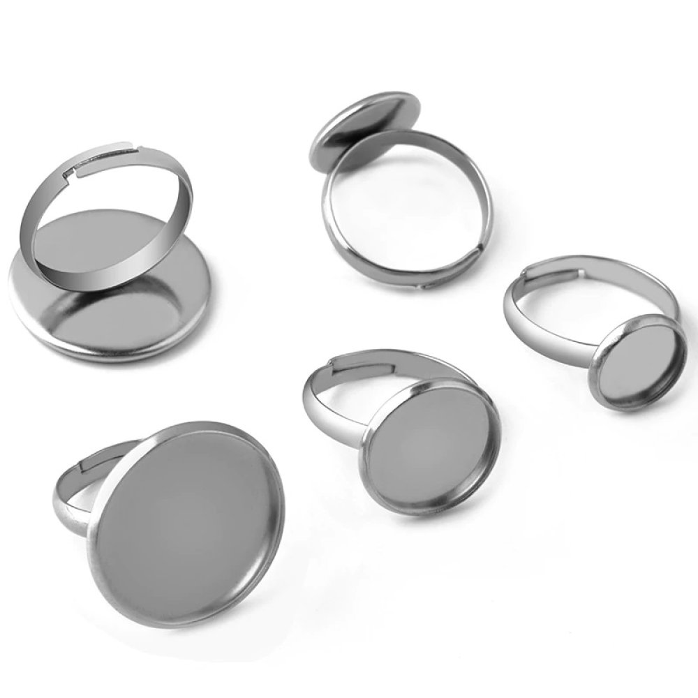 1 support bague plateau de 08 mm Argent Vieilli N&deg;10