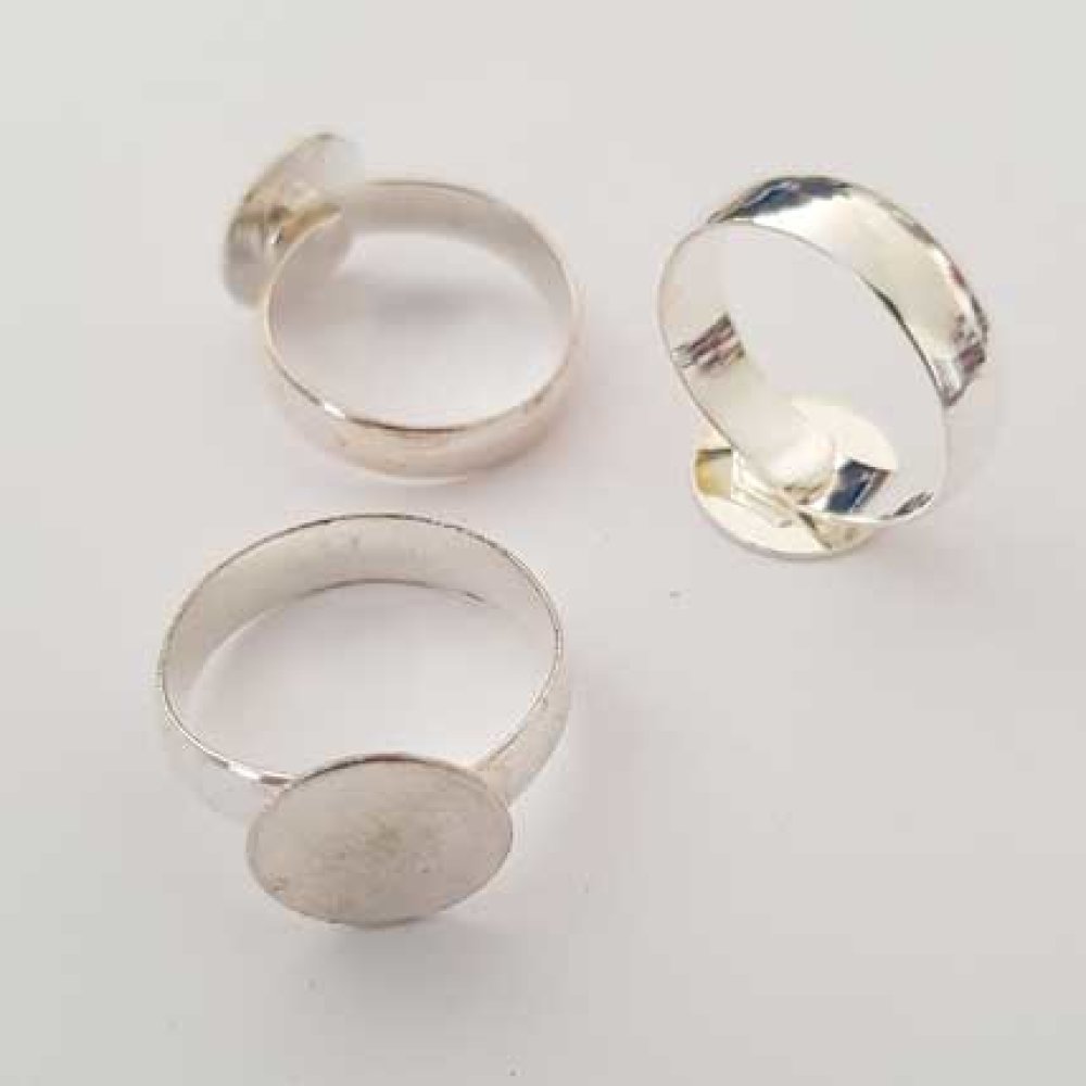 1 support bague ronde de 12 mm Argent N&deg;25