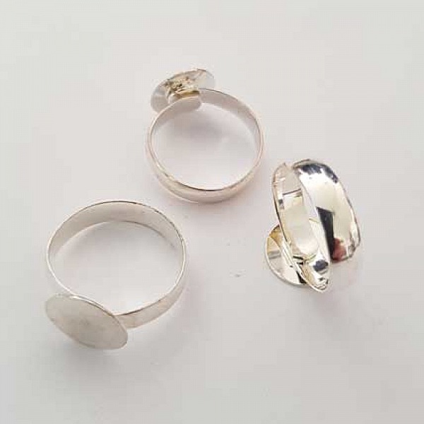 1 support bague ronde de 12 mm Argent N&deg;25