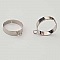 Supports de bague réglables en argent avec anneau.