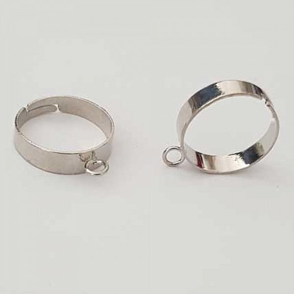 Supports de bague réglables en argent avec anneau.