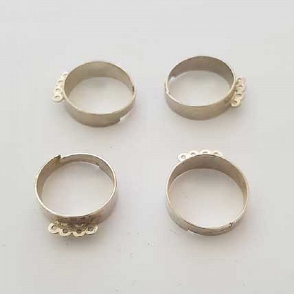 1 support bague r&eacute;glable 4 anneaux Argent N&deg;04