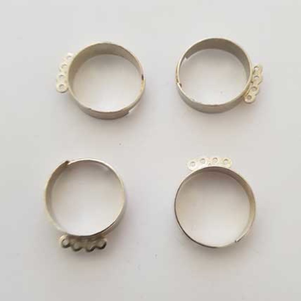 1 support bague r&eacute;glable 4 anneaux Argent N&deg;04