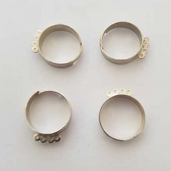 1 support bague r&eacute;glable 4 anneaux Argent N&deg;04