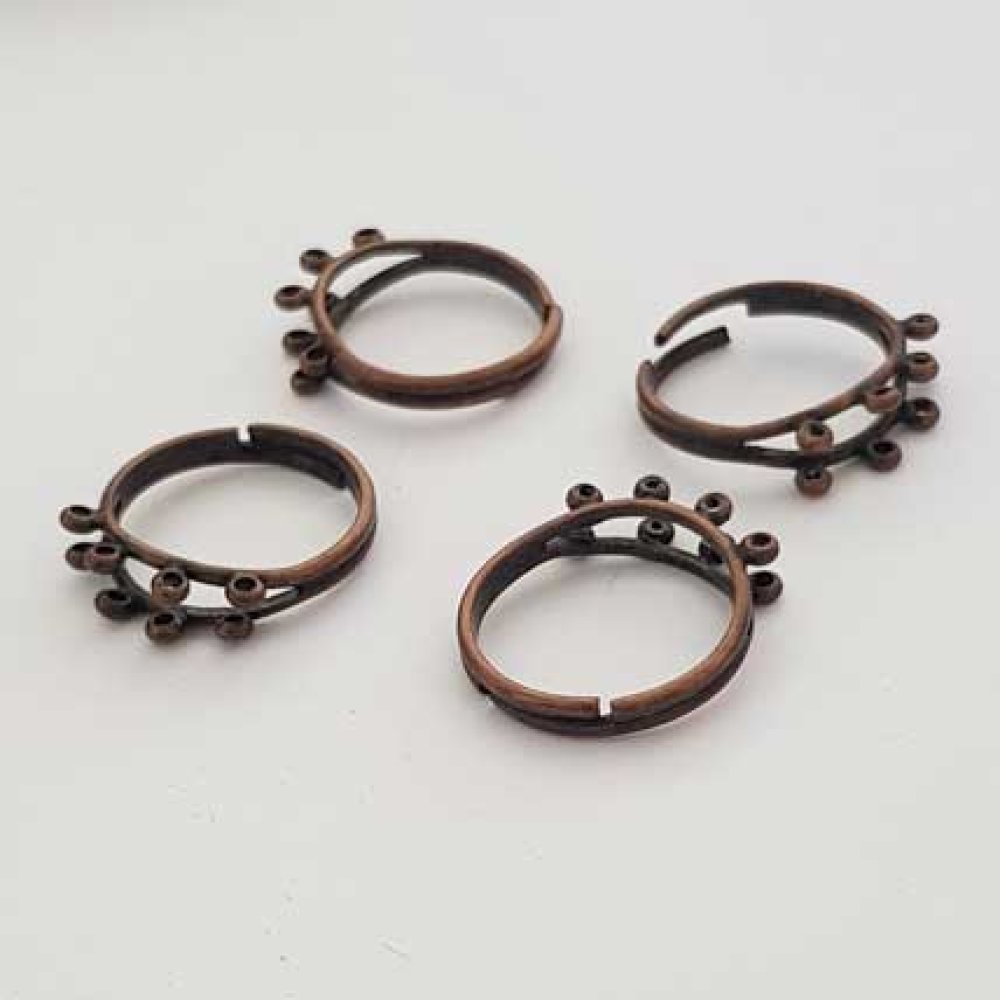 1 support bague r&eacute;glable 6 anneaux Bronze N&deg;03