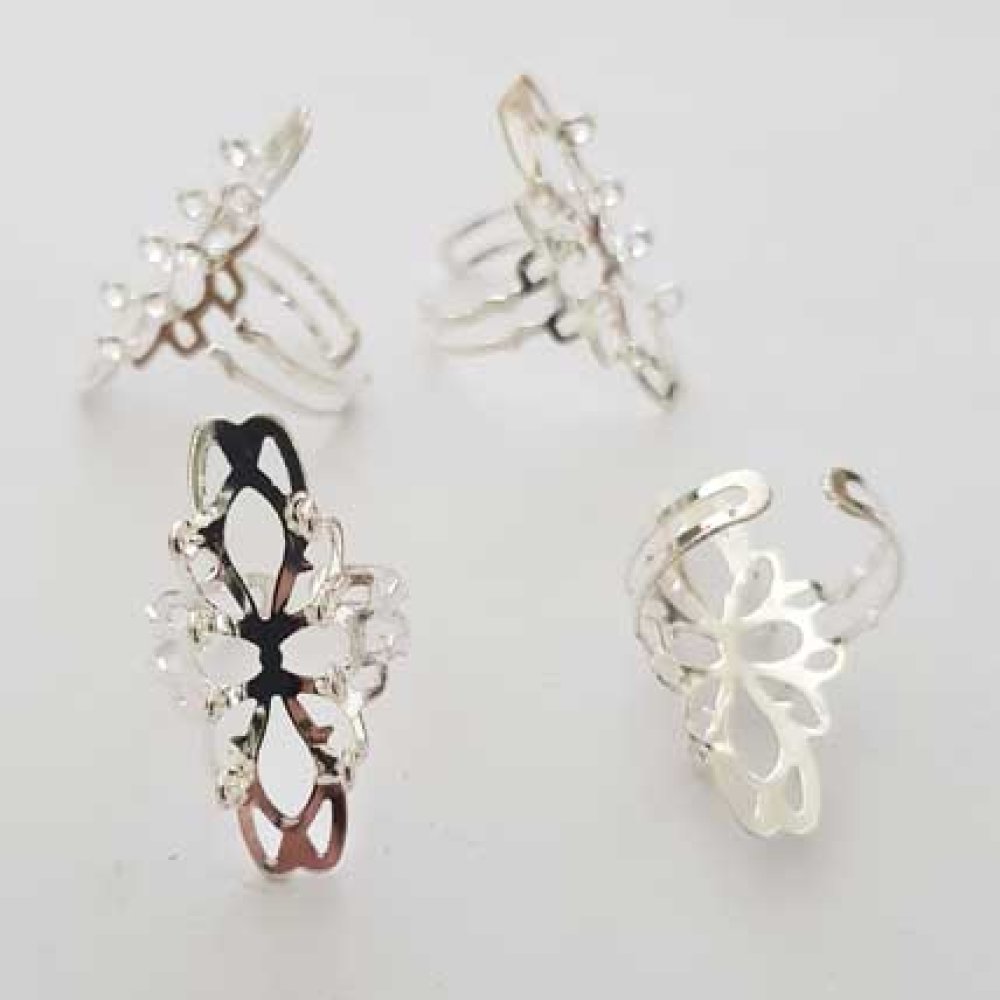 1 support bague r&eacute;glable 8 anneaux Argent N&deg;05