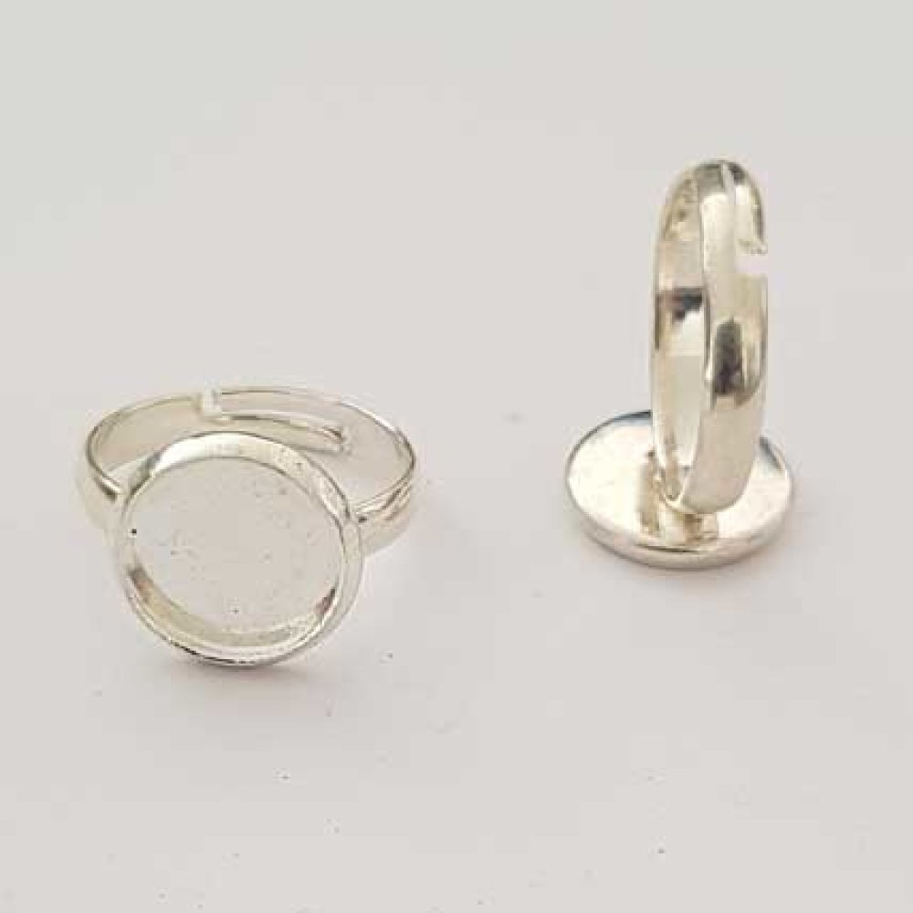 1 support bague r&eacute;glable de 10 mm Argent N&deg;24