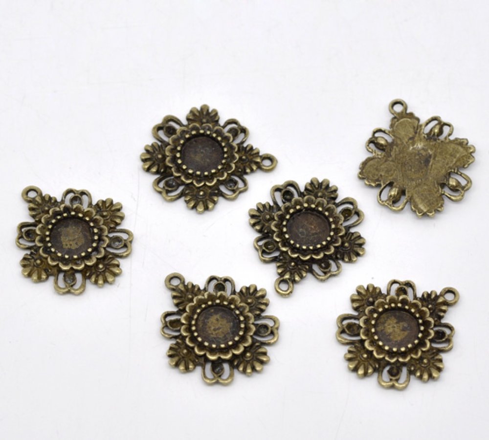1 support cabochon 08 mm N&deg;06 Bronze