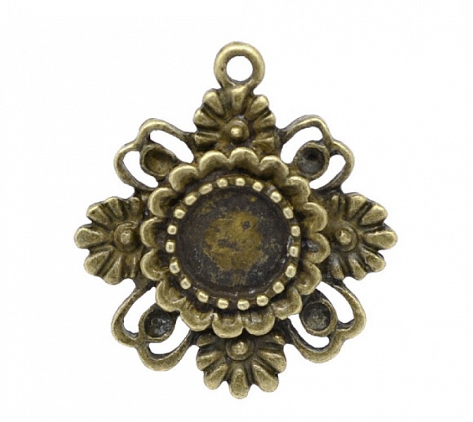 1 support cabochon 08 mm N&deg;06 Bronze