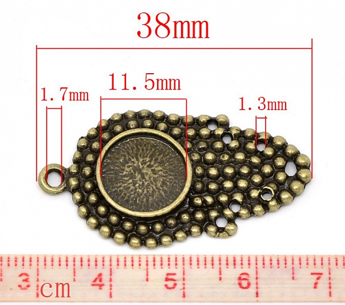 1 support cabochon 12 mm N&deg;09 Bronze