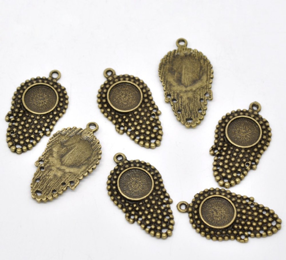 1 support cabochon 12 mm N&deg;09 Bronze
