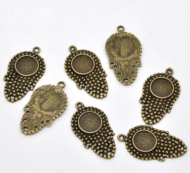 1 support cabochon 12 mm N&deg;09 Bronze