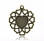 1 support cabochon Coeur N&deg;01 Bronze