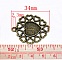 1 support cabochon Coeur N&deg;01 Bronze