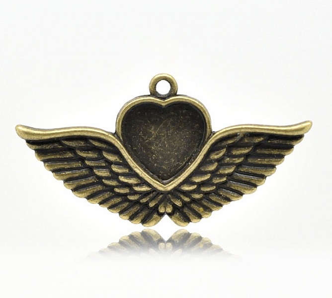 1 support cabochon Coeur N&deg;02 Bronze