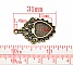 1 support cabochon Coeur N&deg;04 Bronze