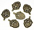 1 support cabochon Coeur N&deg;04 Bronze