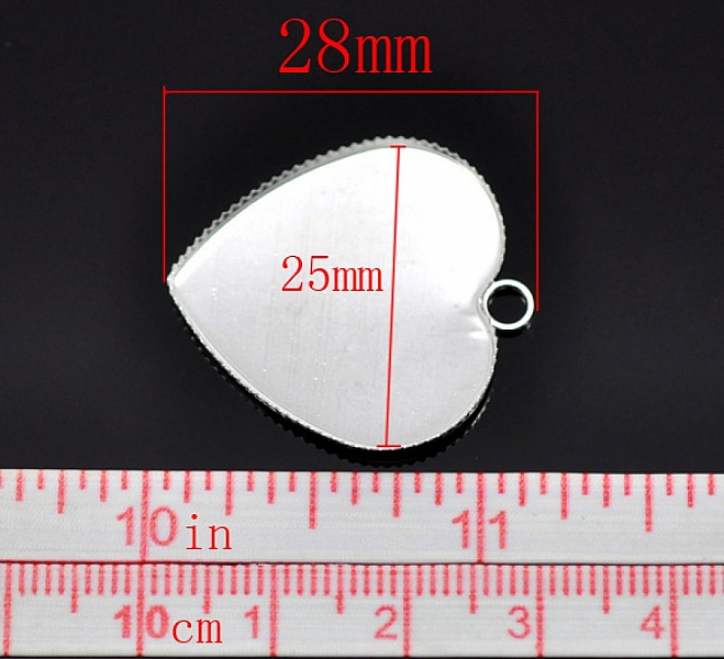 1 support cabochon Coeur N&deg;05 Argent