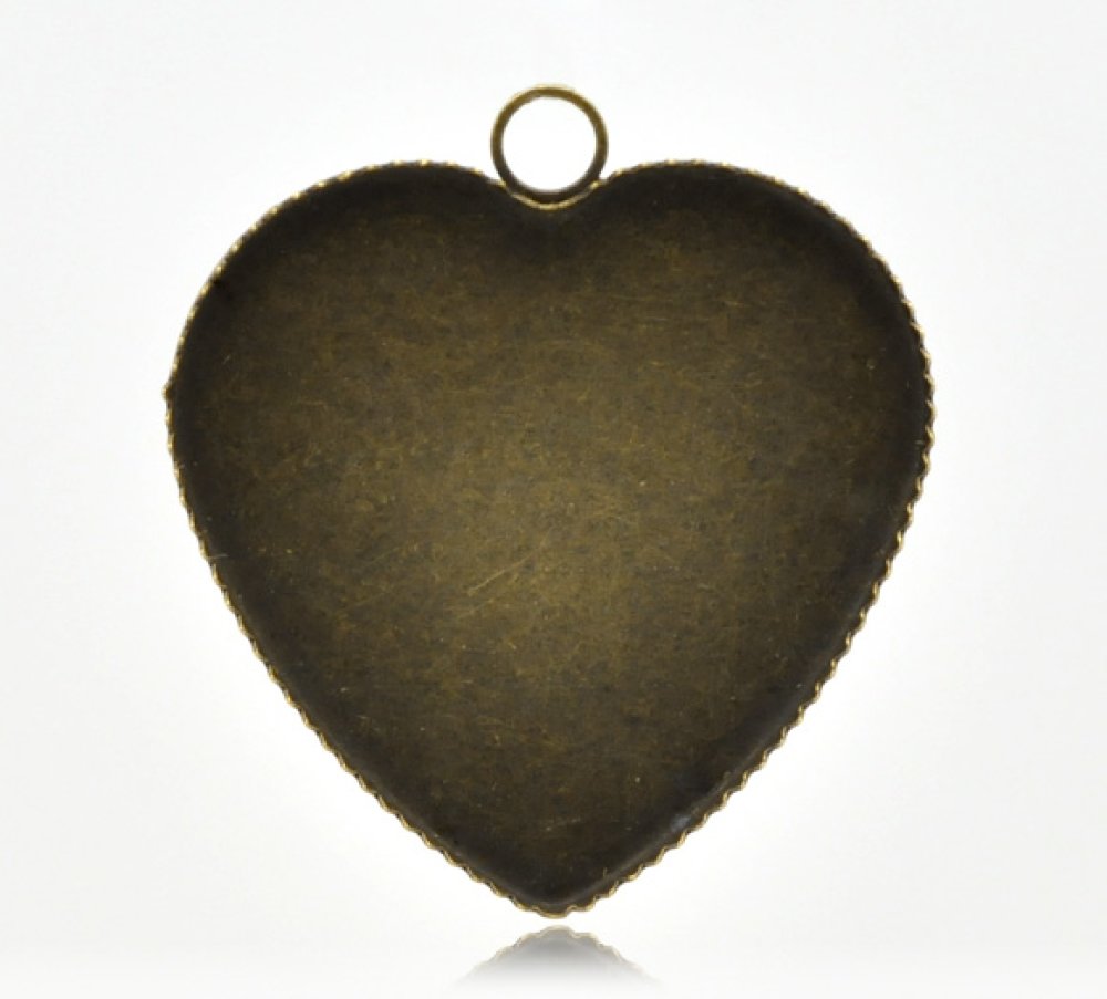 1 support cabochon Coeur N&deg;05 Bronze