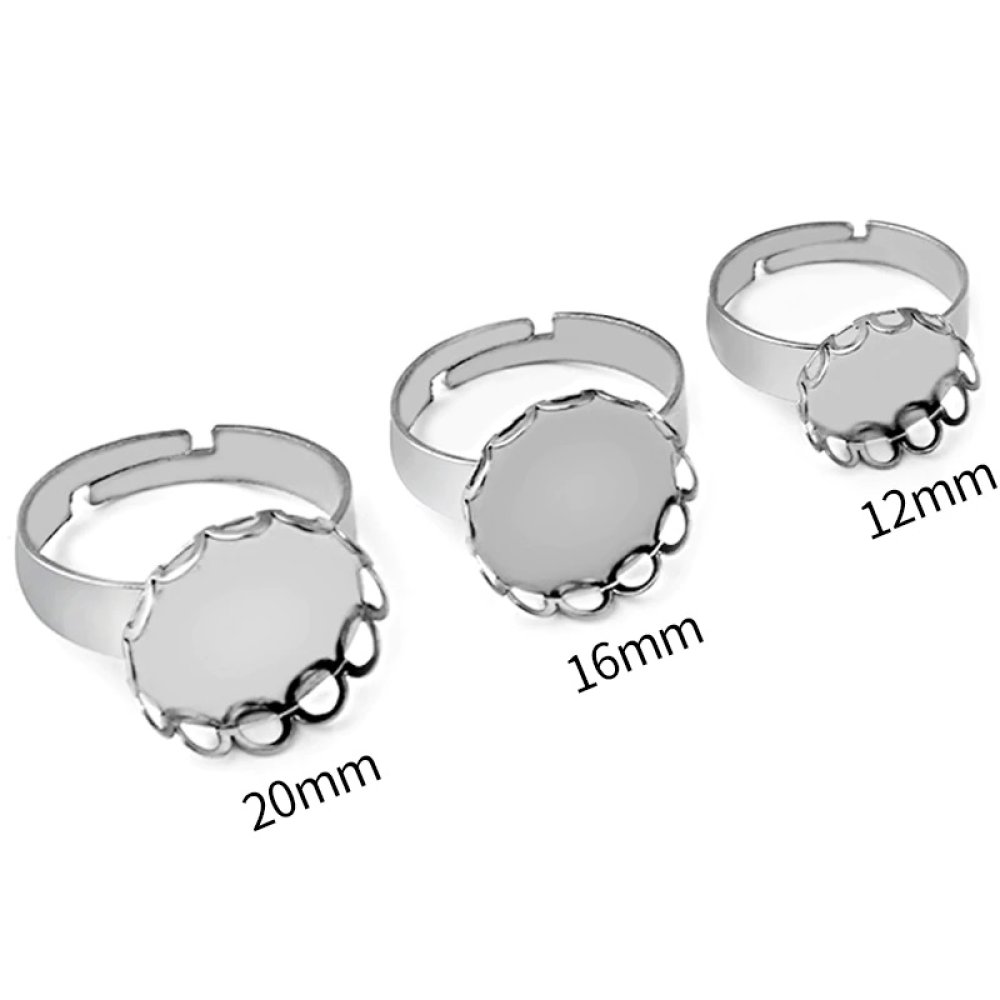 1 support cabochon bague de 20 mm Argent N&deg;07