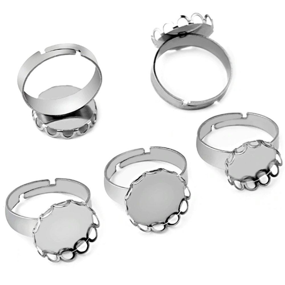 1 support cabochon bague de 25 mm Argent N&deg;07