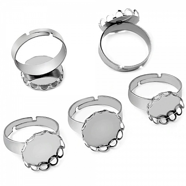 1 support cabochon bague de 25 mm Argent N&deg;07
