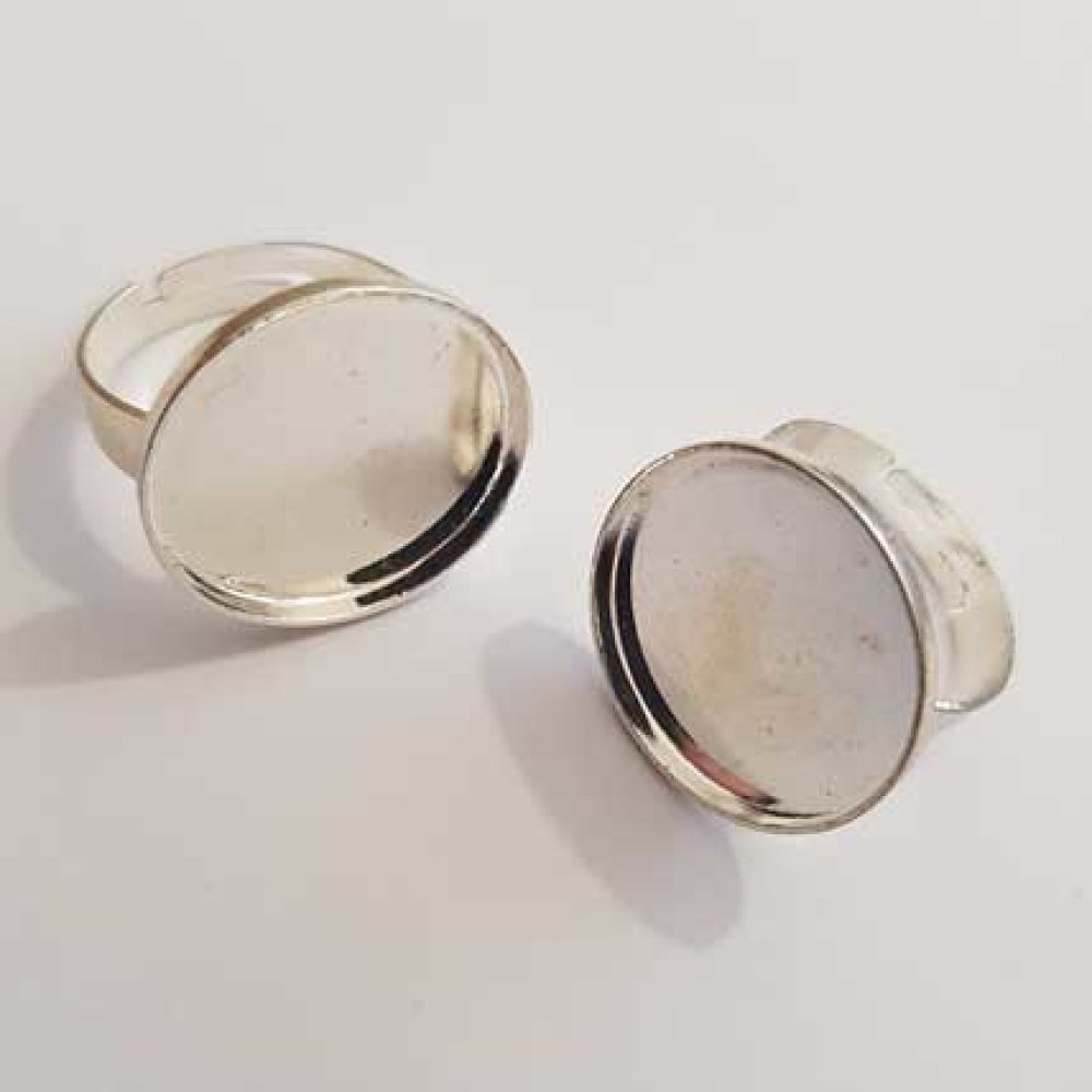 1 support cabochon bague de 19 mm Argent N&deg;13