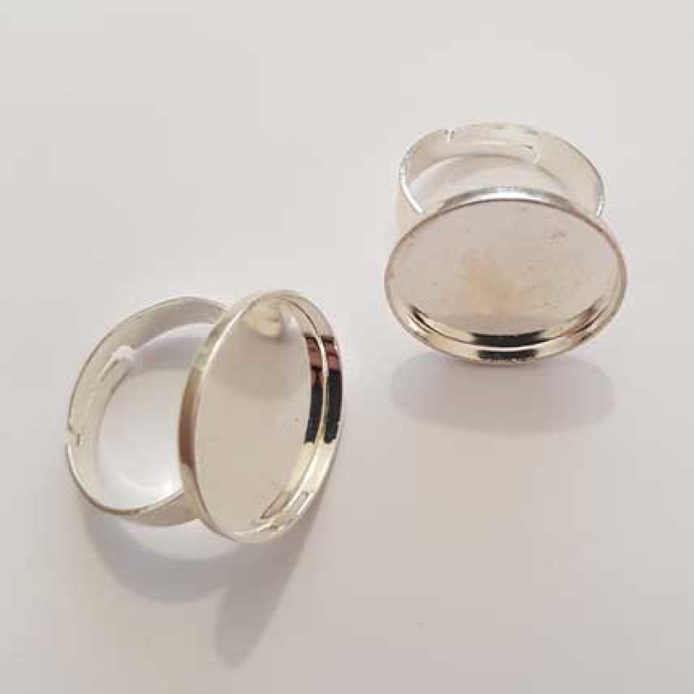 1 support cabochon bague de 20 mm Argent N&deg;13