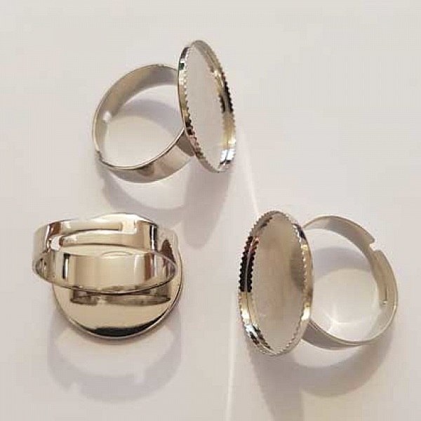 1 support cabochon bague de 20 mm Argent V N&deg;12