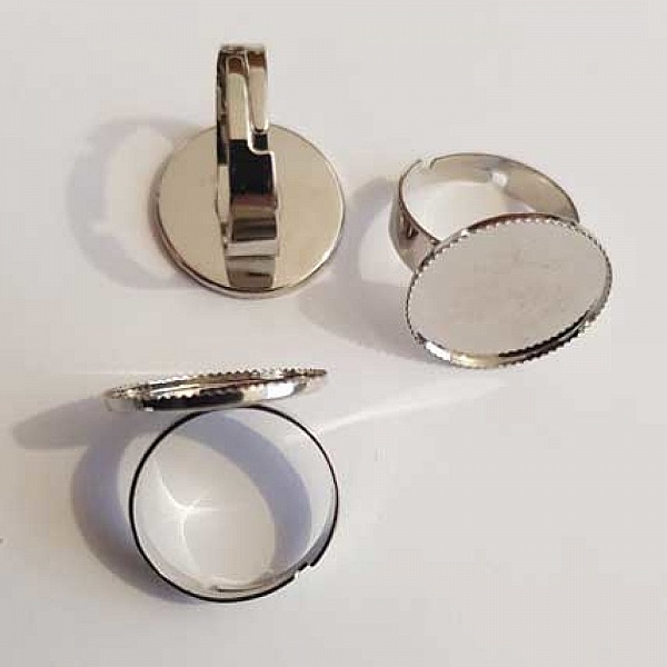 1 support cabochon bague de 20 mm Argent V N&deg;12