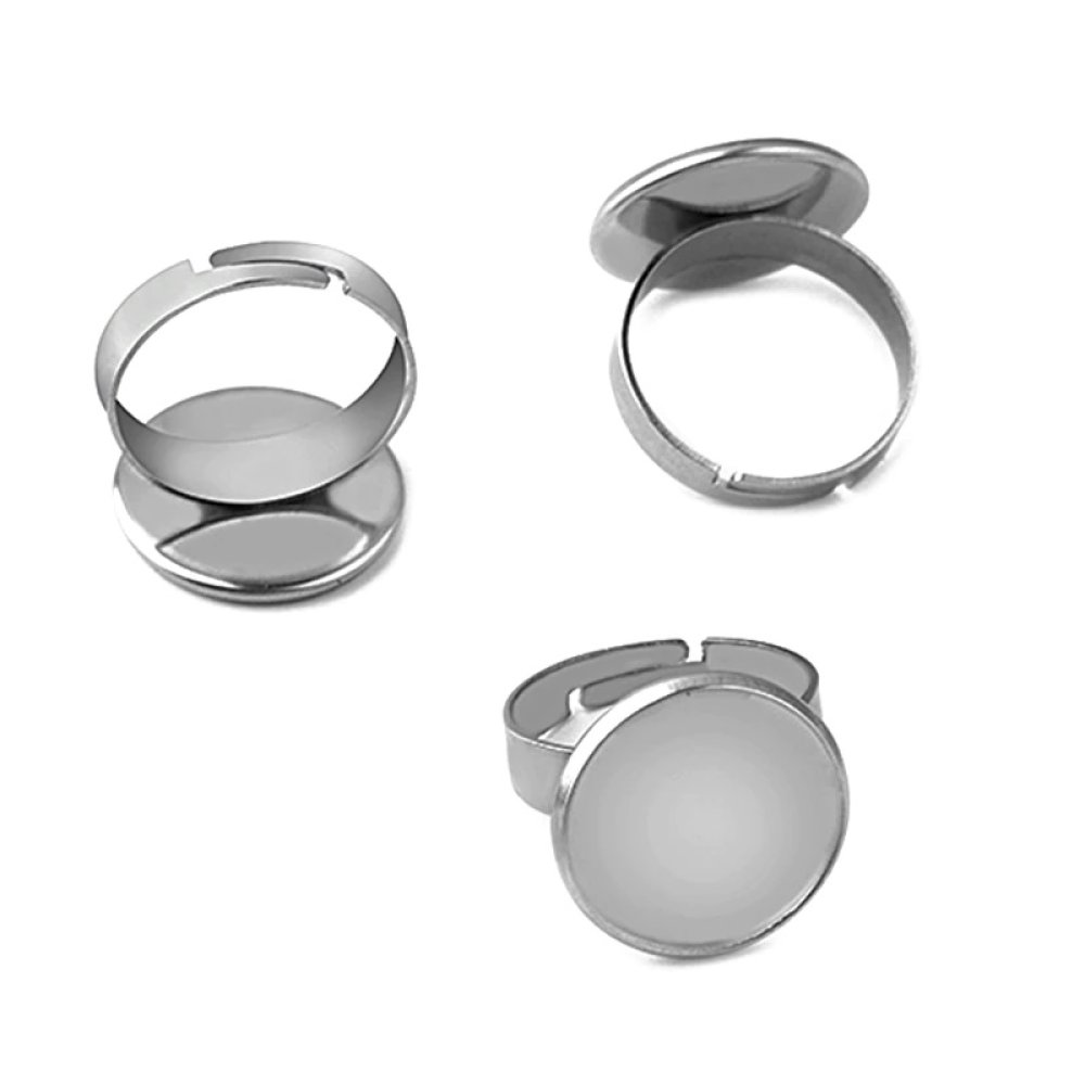 1 support cabochon bague de 25 mm Argent N&deg;04