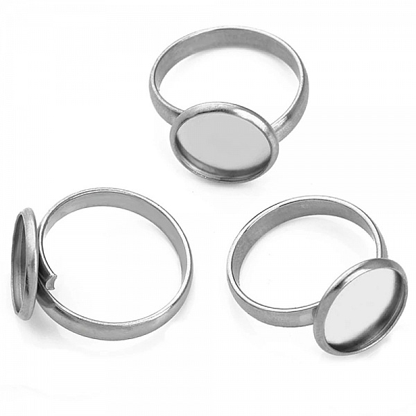 1 support cabochon bague de 12 mm Argent N&deg;05