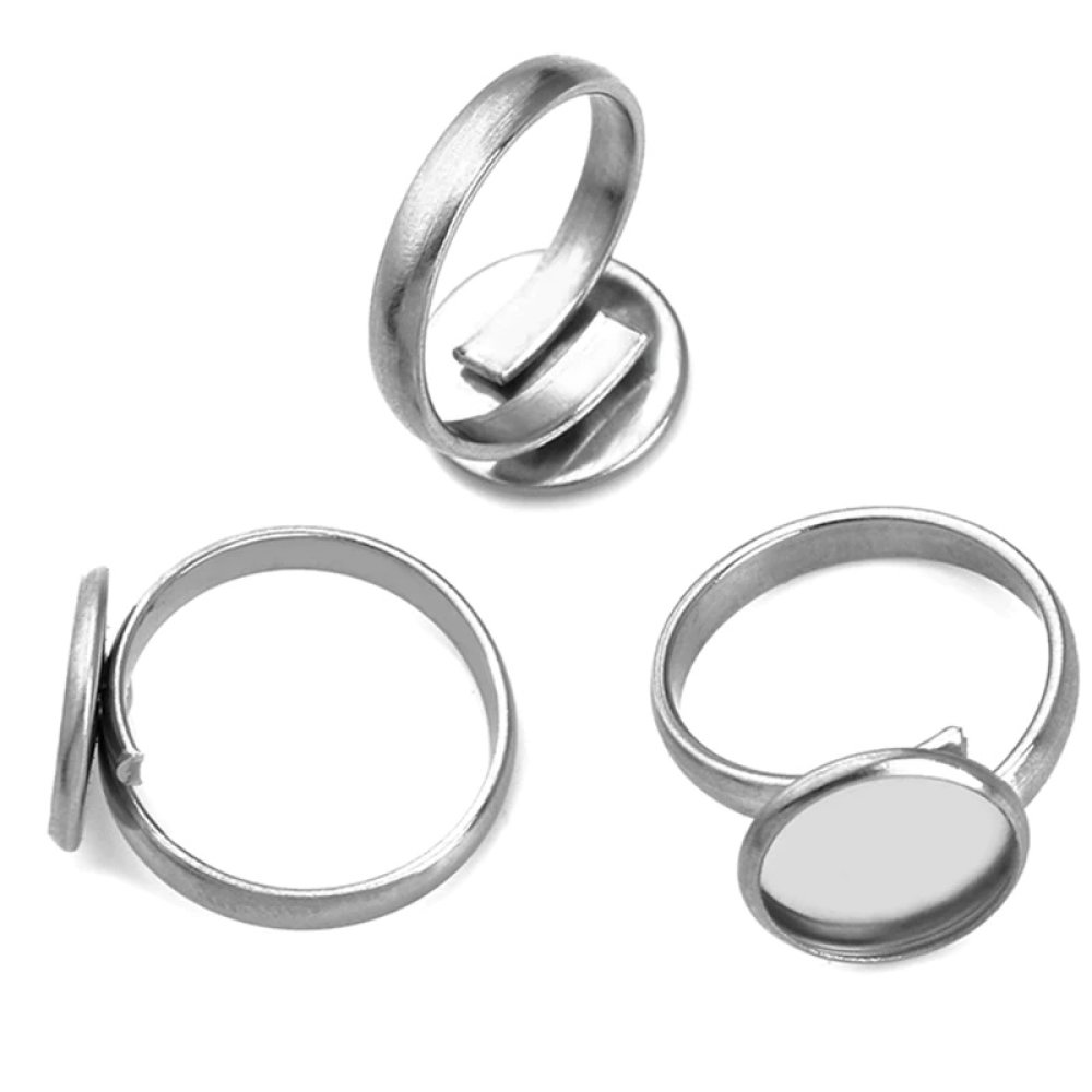 1 support cabochon bague de 12 mm Argent N&deg;05